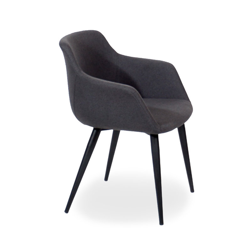 Chaise avec accoudoirs rembourrée Brighouse, Graphite