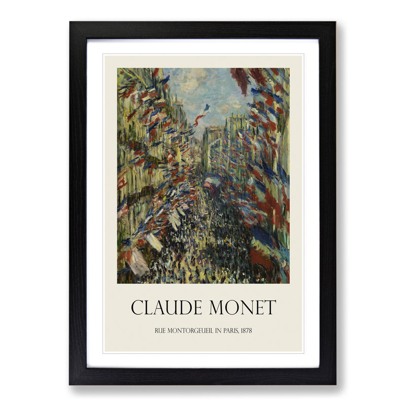 Rue Montorgueil in Paris by Claude Monet - Picture Frame Graphic Art, 65cm H x 48cm W x 2cm D