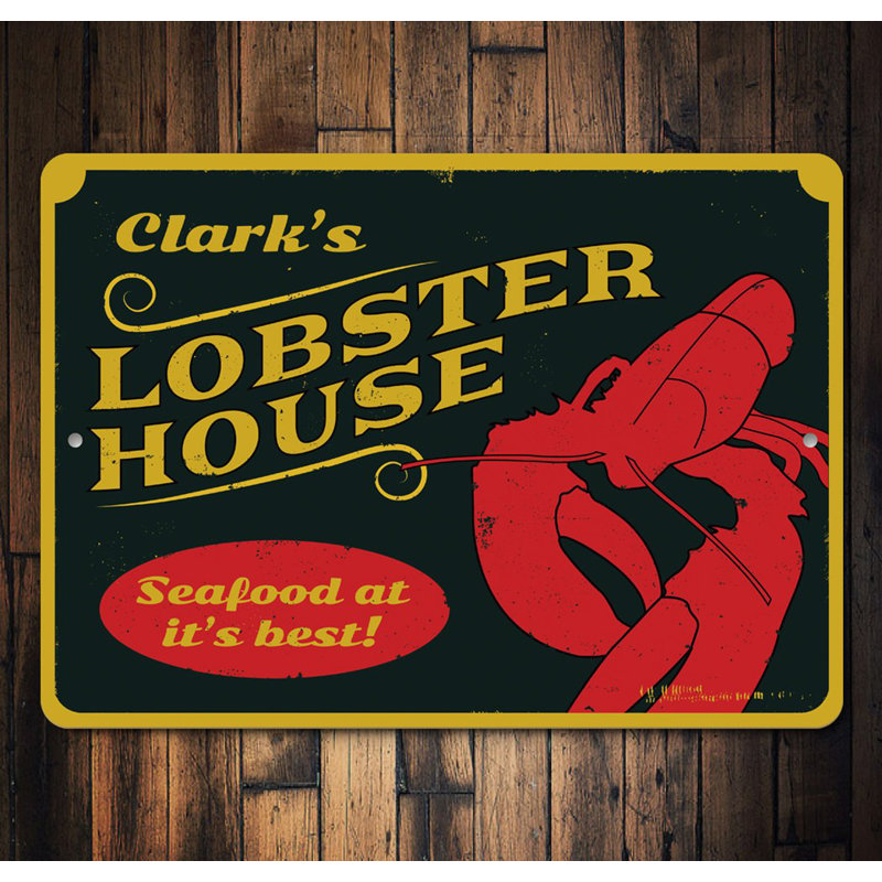 Plaque de homard en métal, H 12 po x l 18 po x P 0,06 po