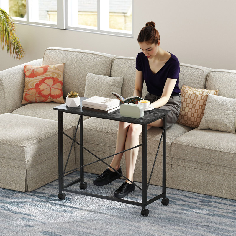 80Cm W Rectangular Writing Desk, Black/Black