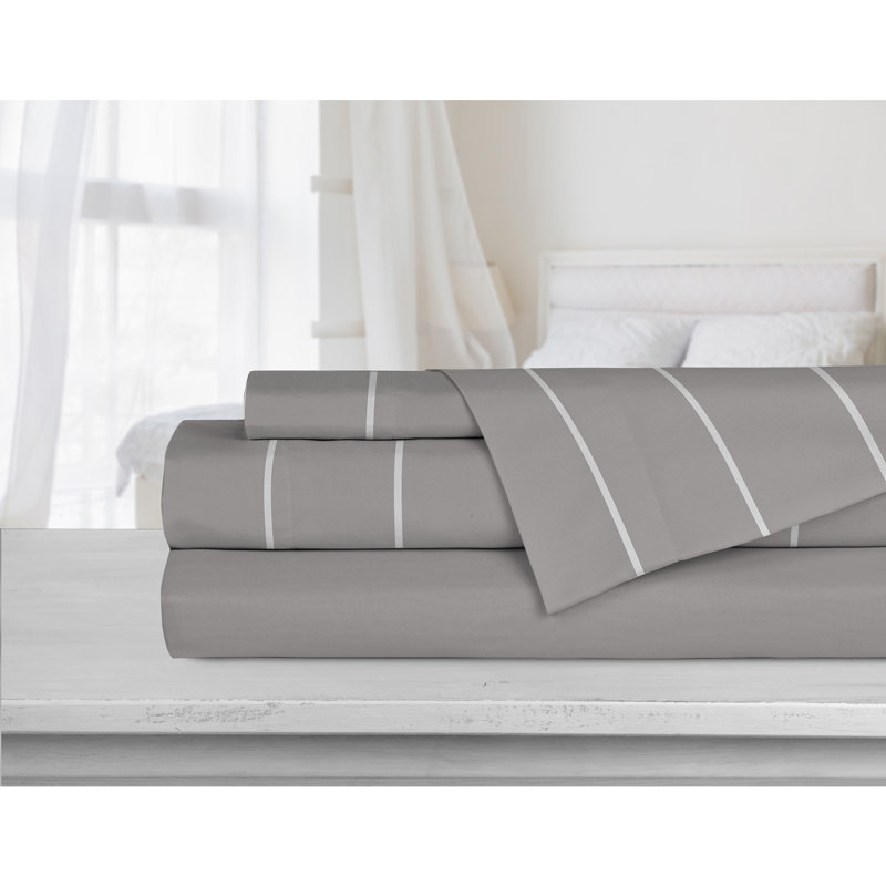 Ensemble de draps rayés , Grand, Gris