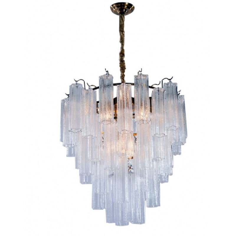 Lustre cascade Cassian, Verre texturé, 32 po de diamètre x 34 po de hauteur, Or satiné