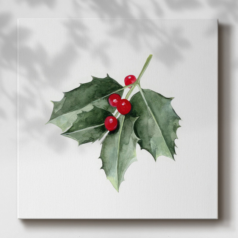Houx de Noël II, H 40 po x l 40 po x P 1,5 po