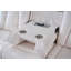 Ensemble de salon 3 pièces inclinable électrique moderne en similicuir avec éclairage DEL, recharge sans fil, ports USB-C / USB, haut-parleurs Bluetooth, console de rangement et table rabattable-969780828