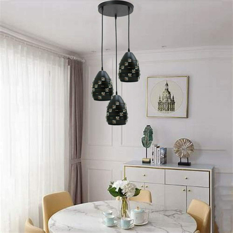 Angilina 3 - Light Black Cluster Pendant