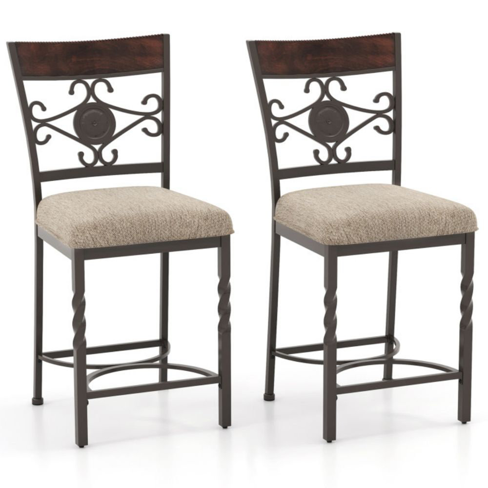 Lark Manor Set Of 2 25 Inches Bar Stools With RustProof Metal Frame