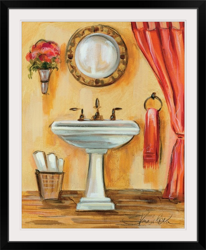 « iv » par silvia vassileva,, reproduction d’art Tuscan Bath, H 32 po x l 27 po x P 1 po, Cadre noir