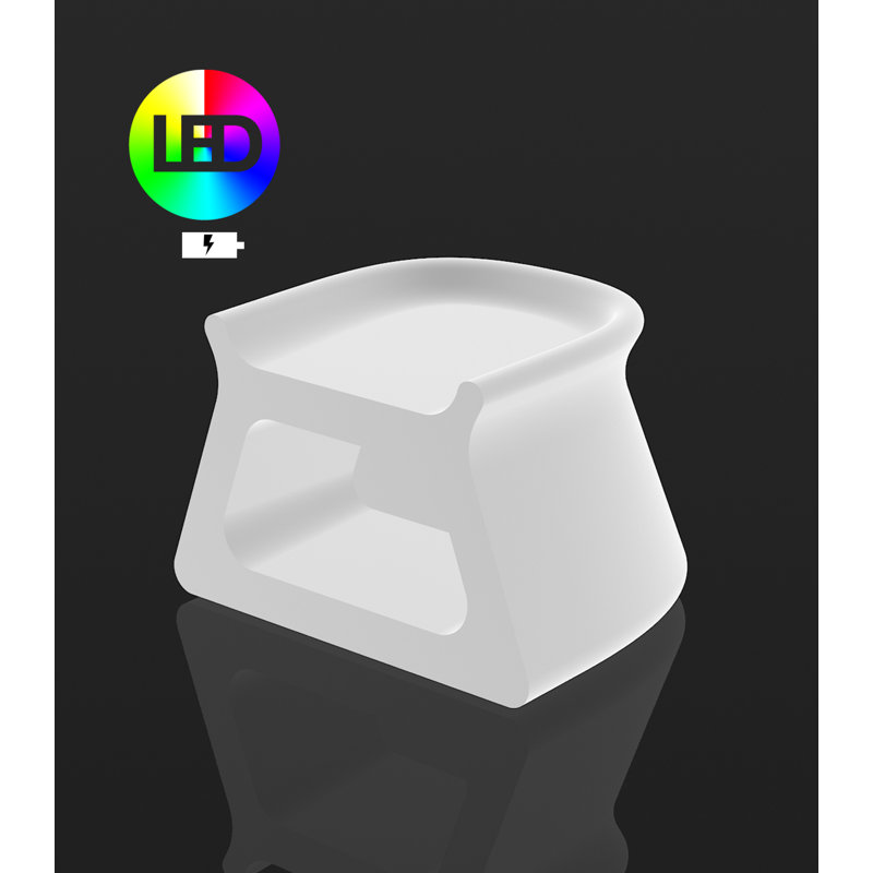 Table basse pal en plastique, Glace DEL RVB