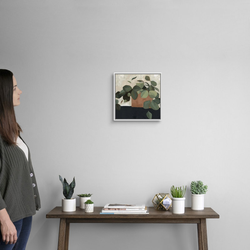 Jade Hoya II, art mural sur toile, Toile avec cadre blanc, H 14 po x l 14 po
