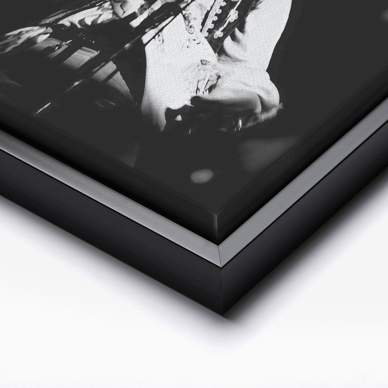 Jimi Hendrix, Black Framed, Canvas, 12"H x 16"W