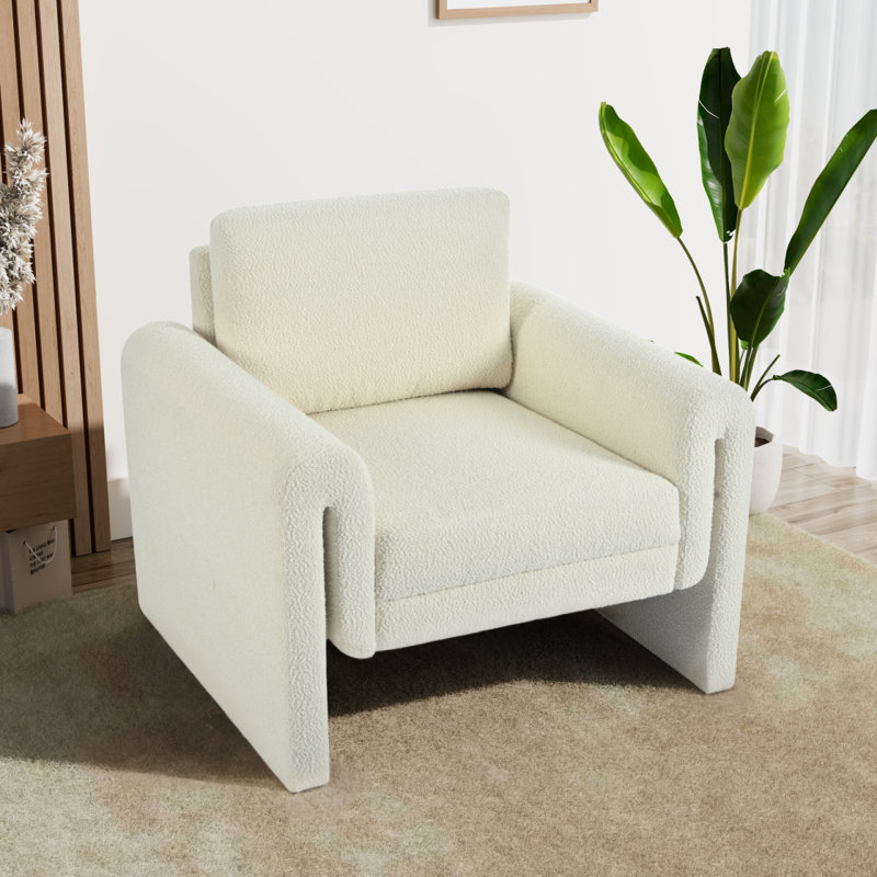 Chaise d'appoint rembourrée Modern, Blanc