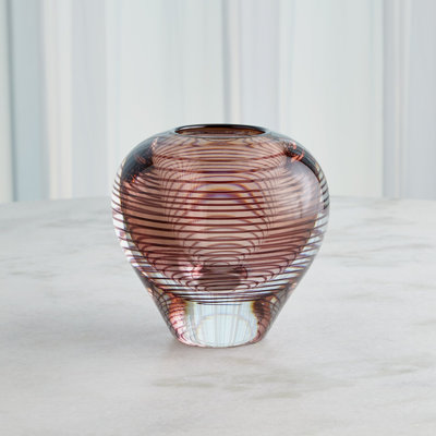 Spiraled Handmade Glass Table Vase