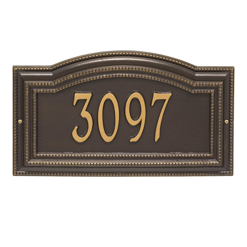 Plaque d'adresse murale 1 ligne Signature Series, Or, Oui, Bronze