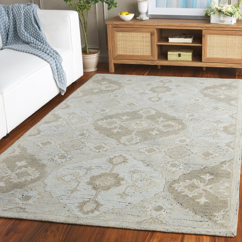 Kenya 686 Hand Tufted Performance Damask Rug, Rectangle 5' x 8'