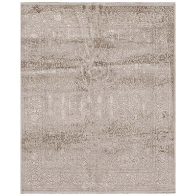 Tapis beige et beige noué à la main de haute qualité
