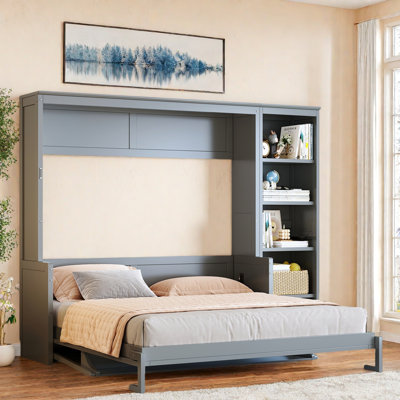 Lit escamotable avec bureau et tablettes Murphy