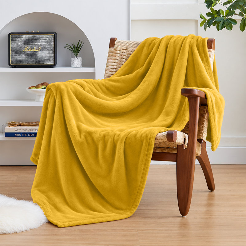 Imperial Homeware London Knitted Blanket, Single, Yellow