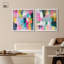 «Flamingo Mist Set Shadowbox Print Modern Abstract Art Set» par Art Remedy, cadre blanc, 24 x 24-1831755856-1831755951