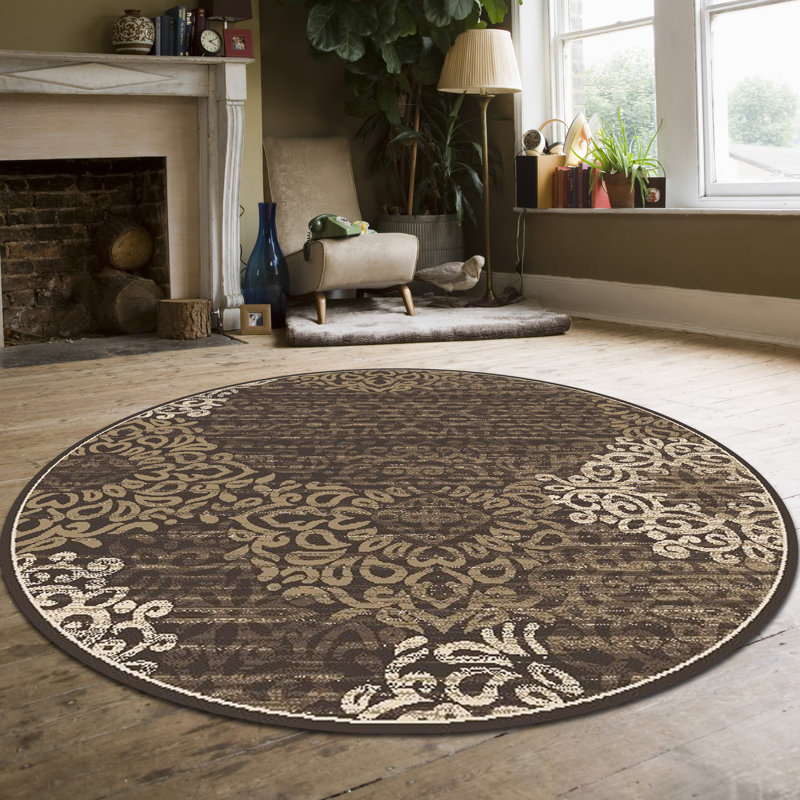 Tapis brun / ivoire Pisa, Rectangle 5 pi 3 po x 7 pi 3 po