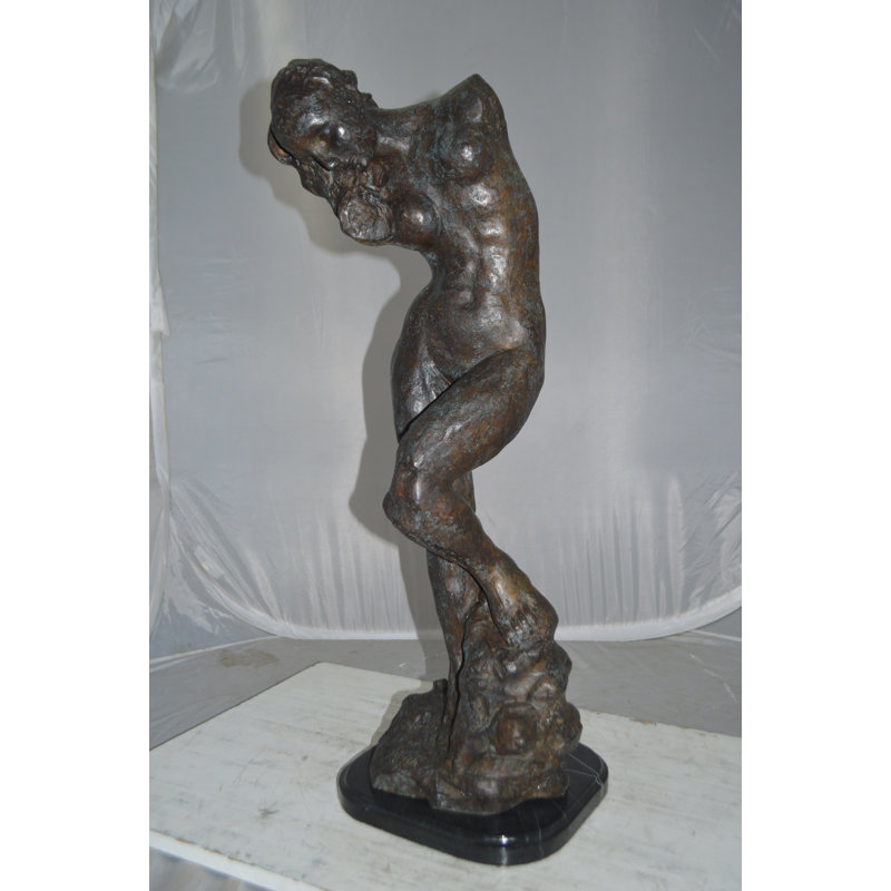 100% Bronze Eve Replica by Auguste Rodin, Large Masterpiece Iconic Art Sculpture, 10"L X 10"W X 32"H