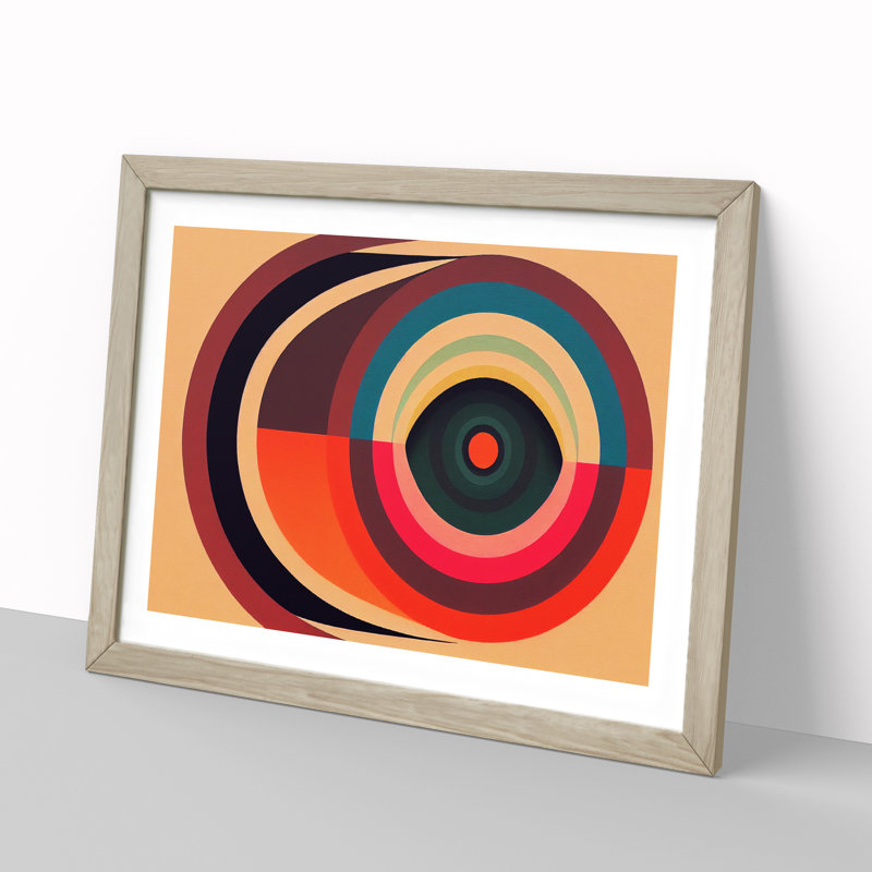 Bright Modern Abstract - Single Picture Frame Print, 34cm H x 46cm W x 2cm D, Oak Framed
