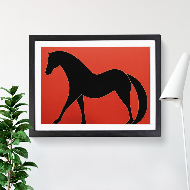 Magical Horse Abstract - Framed Print, Black, 46cm H x 64cm W x 2cm D