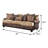 99" W Transitional Sofa, Brown/Tan