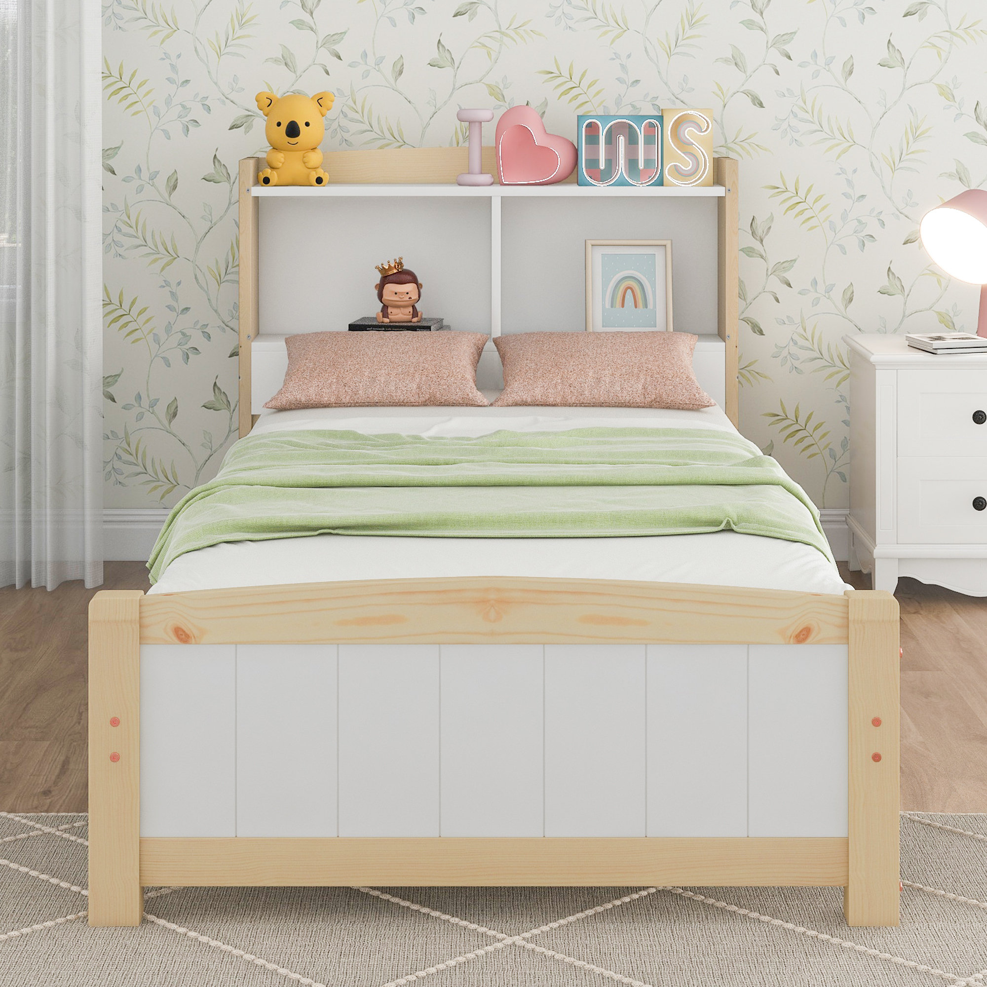 Lily Manor William Single Wooden Storage Bed Frame with Headboard ...