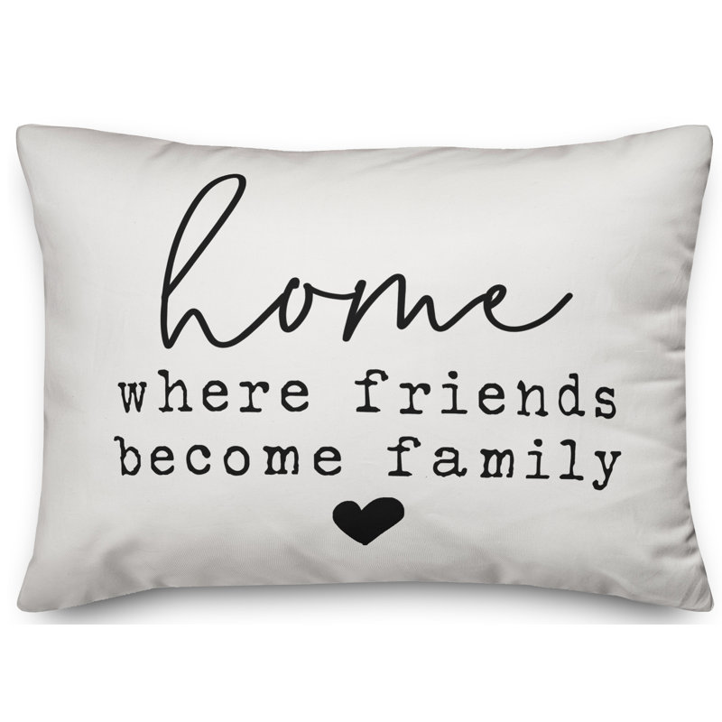 Textual Outdoor Throw Pillow, Off White/Black