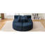 114,9 po bleu désossé avec - fonctionnalité combinée, repose-pieds aux extrémités arrondies, profondeur d'assise de 24,4 po, mousse haute densité et conception à surface souple, sièges profonds, coussins de soutien lombaires à ressorts ensachés-1369486473-1369486479