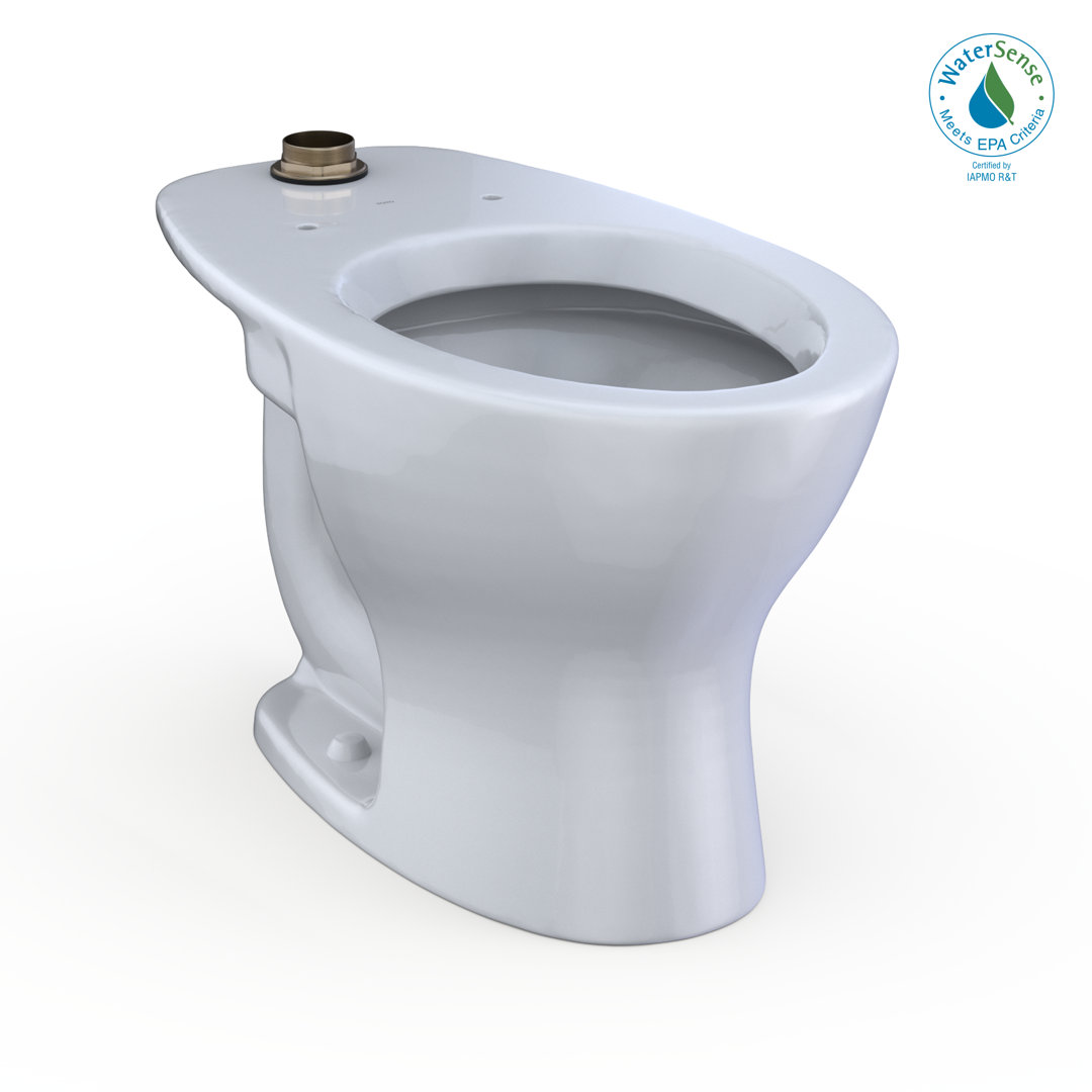 Tornado Flush Commercial Flushometer Floor-Mounted Universal Height Toilet with Cefiontect, Elongated, Cotton White TOTO