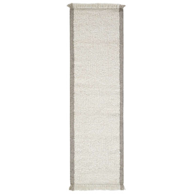 Flatweave Wool/Cotton Area Rug in Ivory