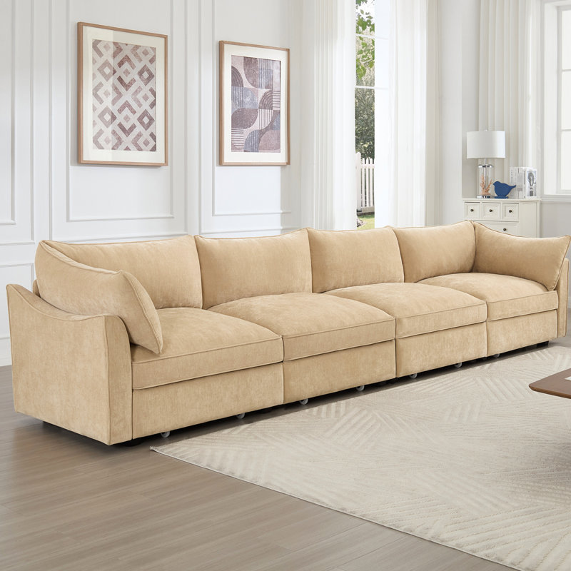 4 chenilles dans des tons de blé, avec tiroirs coulissants, croissant et enveloppant pour divers styles de décoration intérieure, intérieurs minimalistes modernes