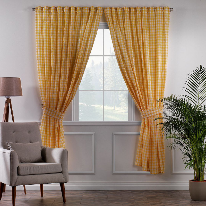 Blackout Curtain - 1 Pc, 36cm Width x 63cm Drop, Yellow