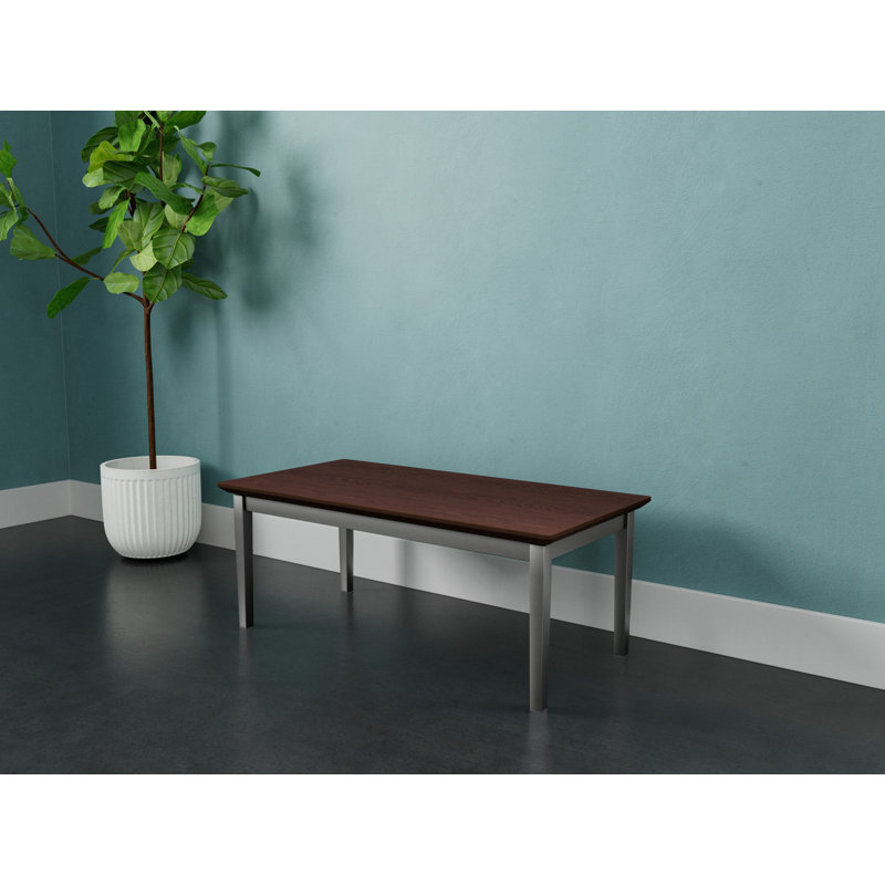 Table basse en acier Amherst, Noyer cacao, Argent