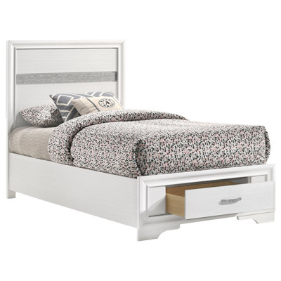 Urbana White Twin Storage Bed