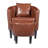 Senchal Faux Leather Barrel Chair with Ottoman-1450335611