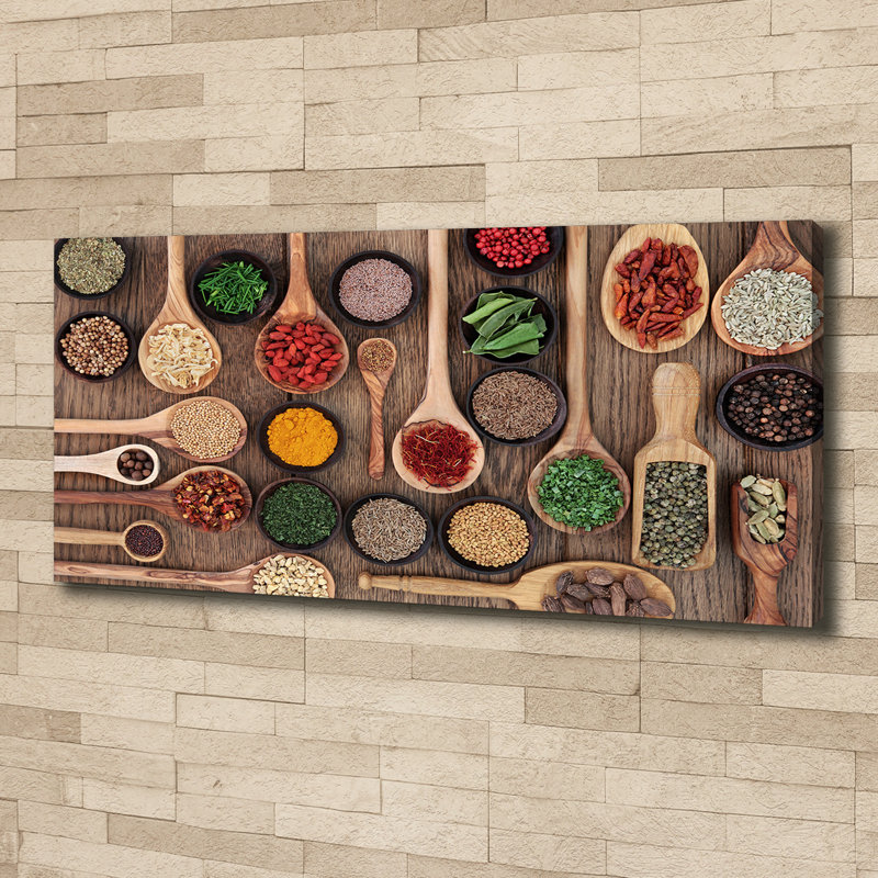 Spices And Herbs - No Frame Print on Glass, Canvas, 50cm H x 125cm W x 2cm D