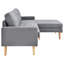 1 canapé modulaire en tissu de polyester gris 3 pièces Mid-Century