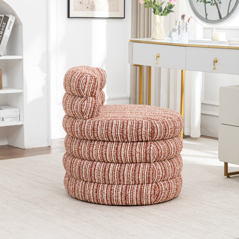 Chaise d'appoint rembourrée avec rangement, Orange