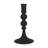 8" Black Glass Tabletop Taper Candlestick