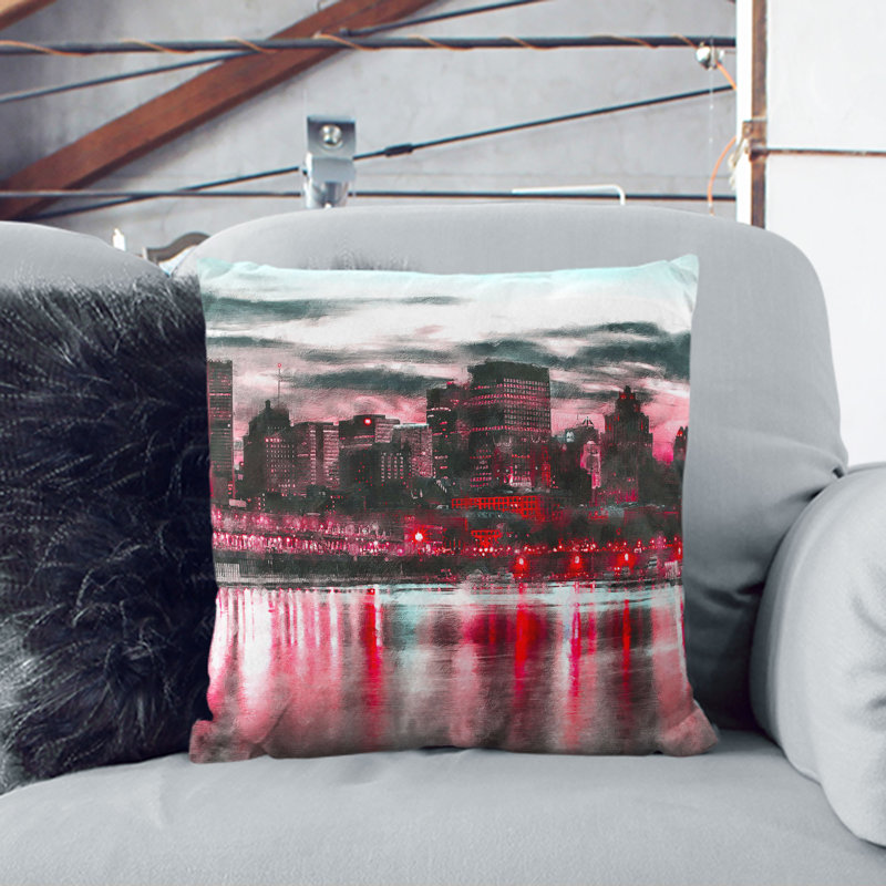 Square Throw Cushion, 40cm H x 40cm W x 15cm D, Black