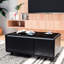 Table basse moderne avec réfrigérateur, chargement sans fil, son, Interface, tiroirs réfrigérés au fini noir mat,-860421111