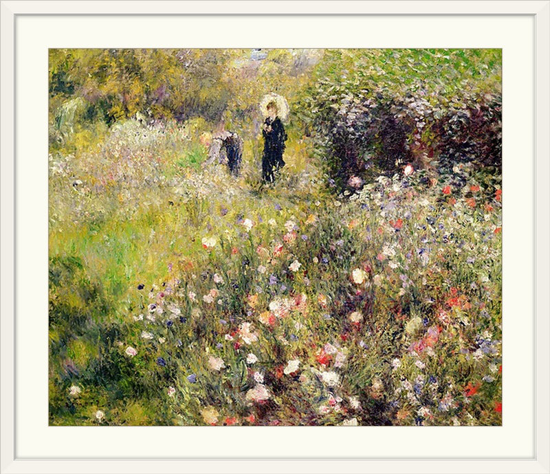 « summer landscape » par pierre-auguste renoir, reproduction d’art, H 32 po x l 38 po x P 1 po, Cadre blanc