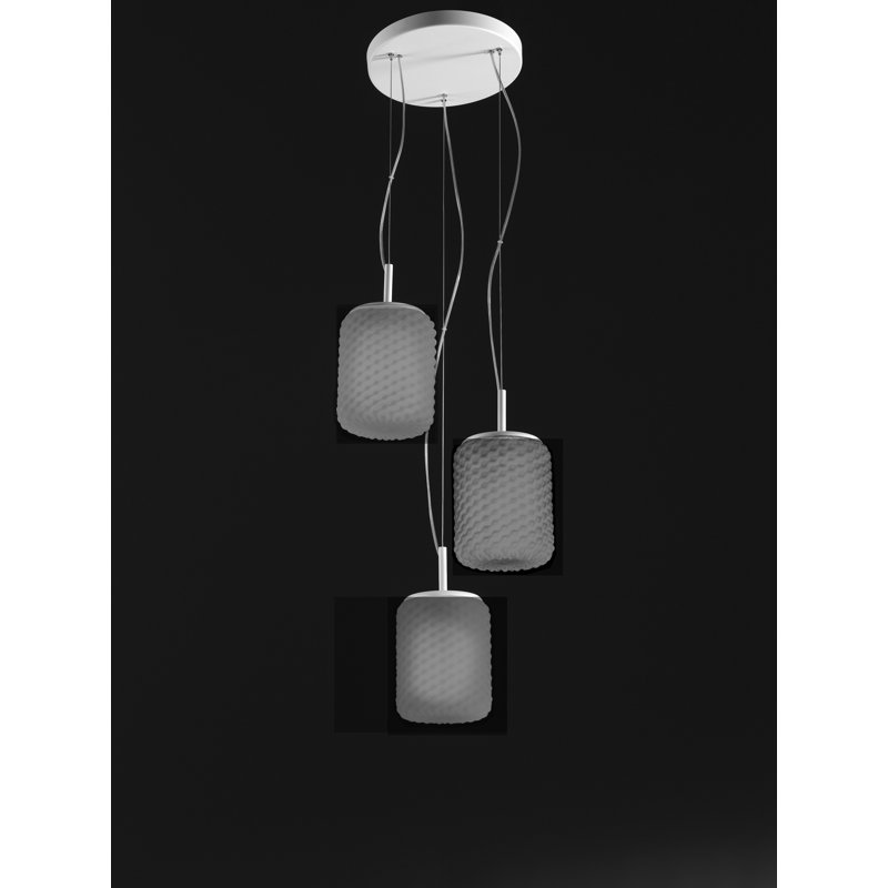 3 - Light Smoked Grey Cluster Pendant