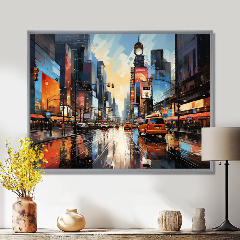 «City Philadelphia Popart II», reproduction d'art sur toile, H 12 po x l 20 po x P 1 po, Encadrement argenté