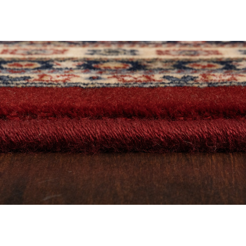 Tapis rouge/brun en laine wheeler Cirro, Tapis de couloir 2 pi 9 po x 8 pi 2 po