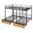 Black Metal Full Over Twin Triple Bunk Bed No Box Spring Space Saving-1295514756