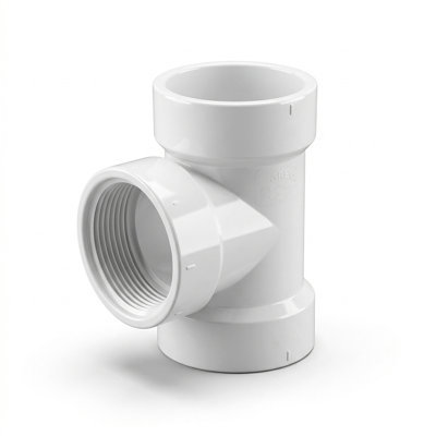 4 in. PVC DWV Flush Cleanout Tee, Hub x Hub x FPT White Drain, Waste & Vent Fitting with Cleanout Access, (10 Pack)