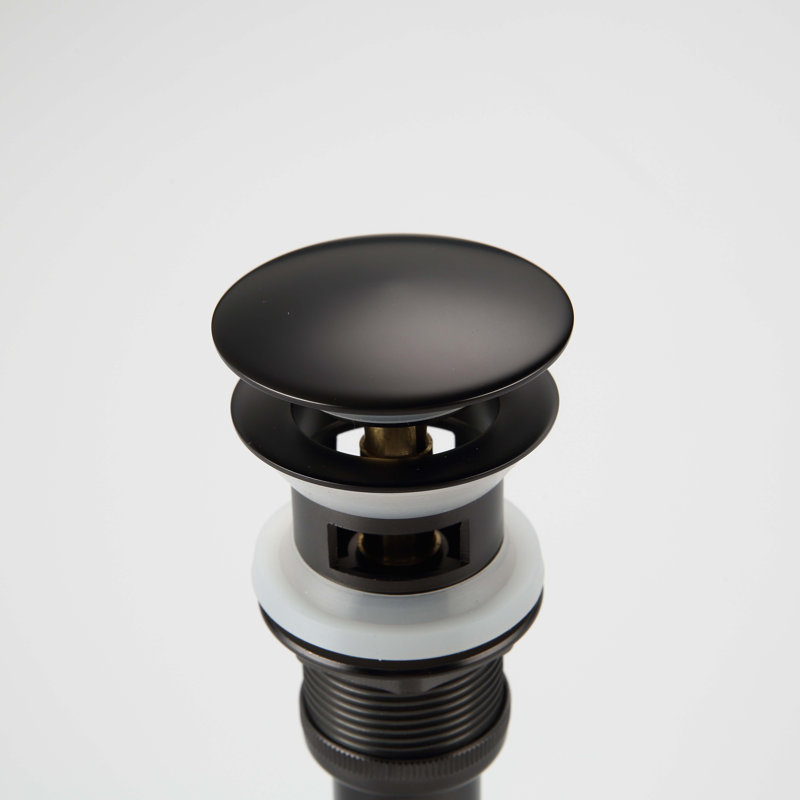 Single-Hole Bathroom Faucet with Drain Assembly, Oil Rubber Black